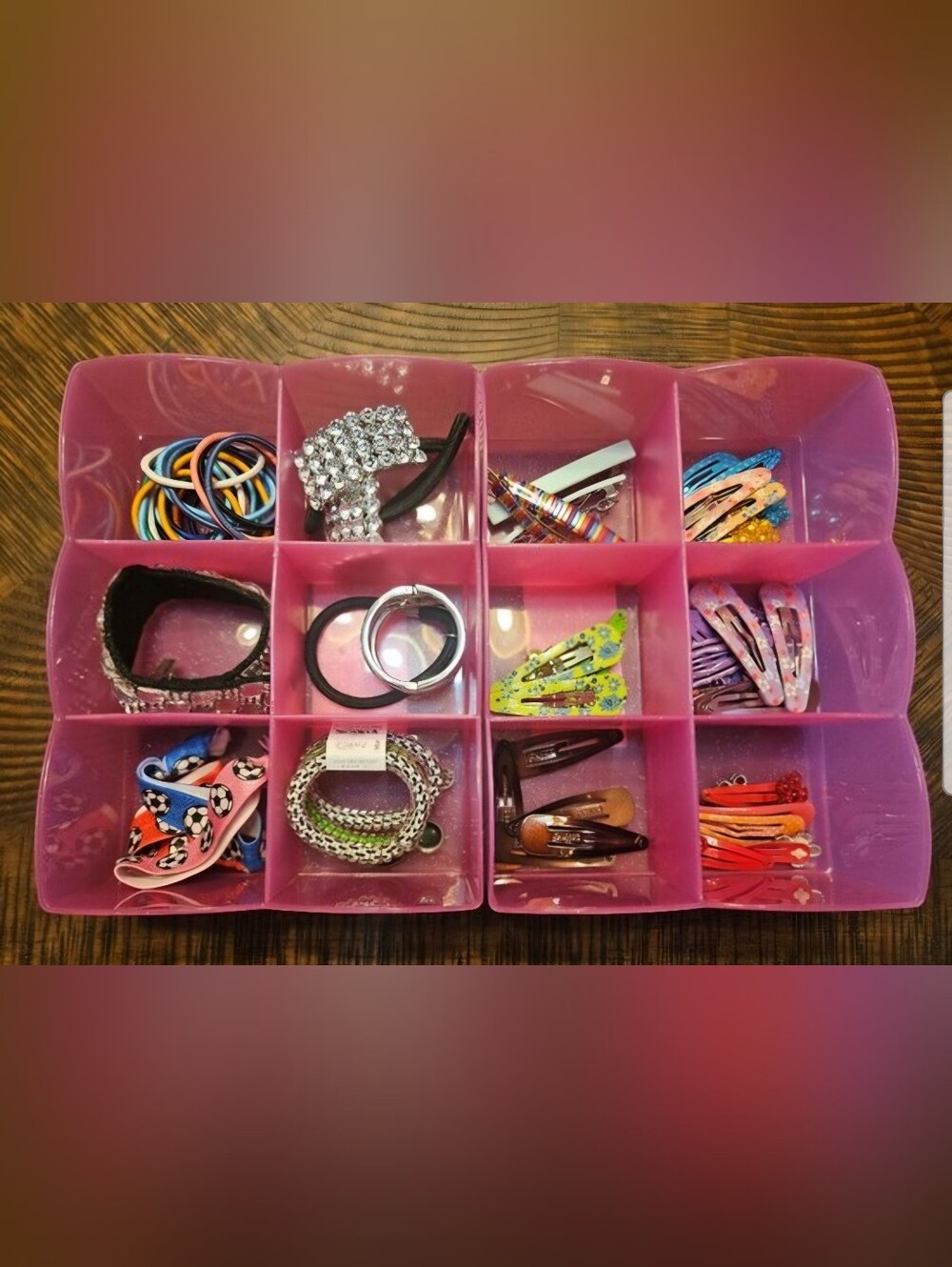 Lot/Bundle of New To Gently Used Hair Accessories w/ 12 Compartment Organizer